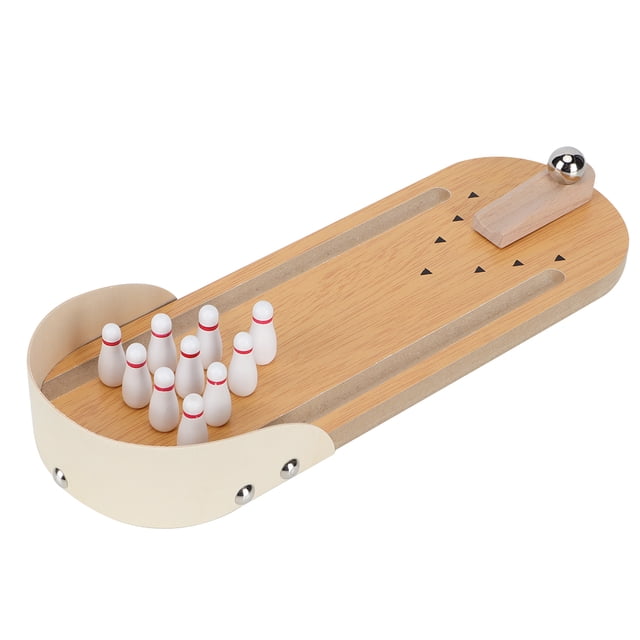 Bolos de Mesa, Mini Boliche, Entretenimiento Madera Portátil para Niños Adultos