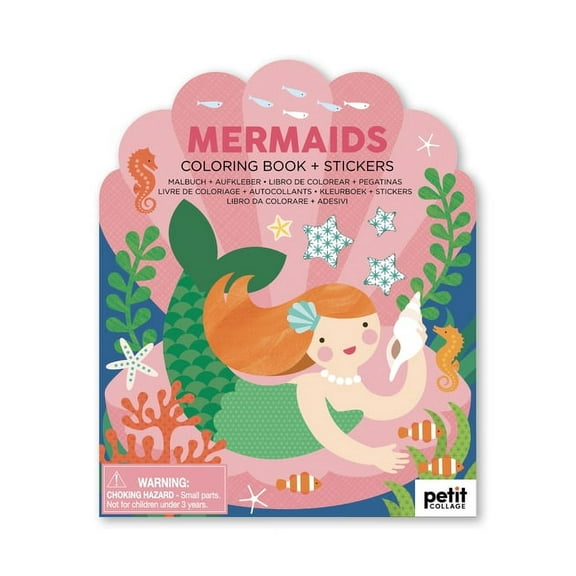 Coloring Book with Stickers Mermaids, (Hardcover)