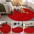 thumbnail image 5 of Red Canada Maple Round Area Rug 8Ft Washable Large Circle Rugs for Living Room Dorm, Farmhouse Maple Leaves Abstract Art Non-Slip Carpet Floor Mats Indoor Outdoor Carpet Runner Aesthetic Home Decor, 5 of 8