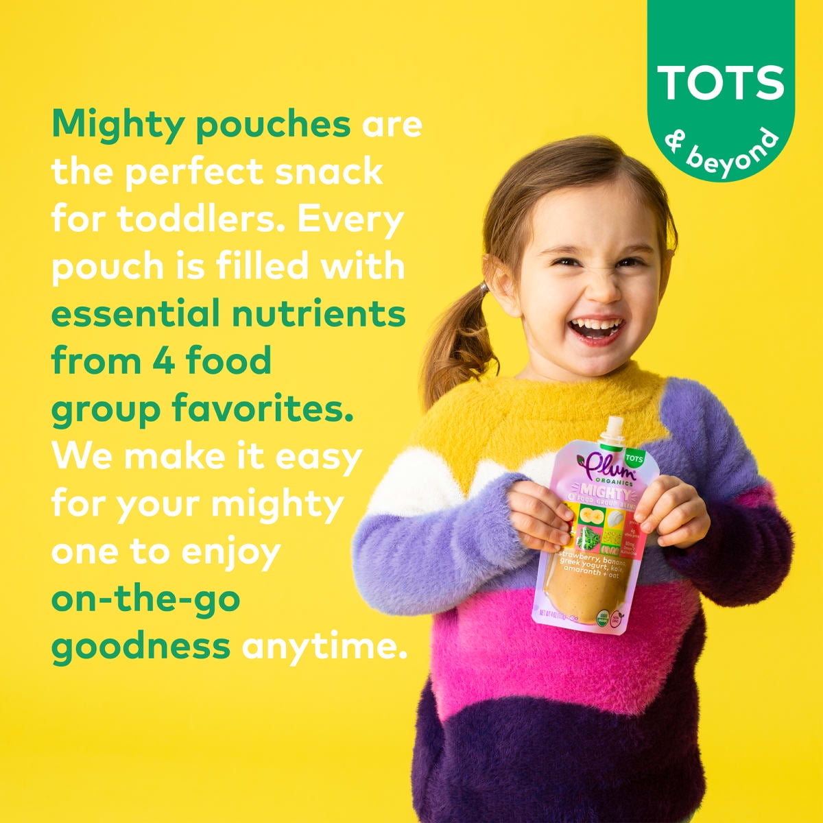 Plum Organics Mighty 4 Organic Toddler Food, Pear, Cherry, Blackberry, Strawberry, Black Bean, Spinach, and Oat, 4 oz Pouch - Case of 12
