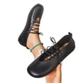 thumbnail image 4 of SuTry Women's Round Toe Flat Shoes Lace Up PU Leather Lightweight Comfortable Casual Walking Office Low Cut Versatile Daily Wear(36), 4 of 9