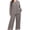 C1-Gray, variant on Plus Size Pajamas for Women, 2 Piece Pajama Set, Cozy Ribbed Fleece Long Sleeve Henley Top & Wide Leg Lounge Pants, Classic Everyday Loungewear, Black
