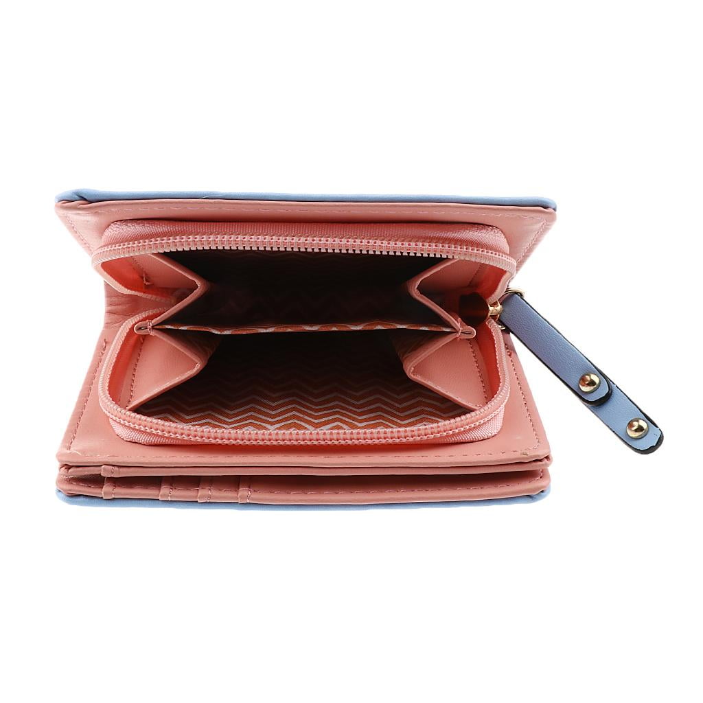 Milaget Zipper Leather Purse Ladies Clutch Bag Wallet Holder Light Light Blue Walmart