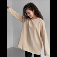 thumbnail image 4 of Camisetas de Larga con Cuello Redondo Extragrande para Mujer, Blusas Básicas de Otoño, Ropa Informal de Entrenamiento Y2K. Albaricoque M, 4 of 7