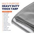 thumbnail image 5 of Tarpco Safety 10 Mil Extra Heavy Duty Tarp Camping Tarpaulin Waterproof Cover, Silver and Black 50 x 100Ft, 5 of 6