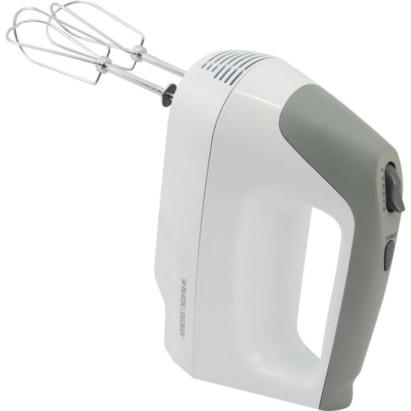 Open Box Black & Decker MX1500W Lightweight Hand Mixer, White