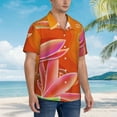 thumbnail image 5 of Balery Orange Flower Psychedelic Print Men's Hawaiian Shirts Short Sleeve Beach Shirt Relaxed Fit Vacation Button Down Shirts-XX-Large, 5 of 9