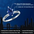 thumbnail image 2 of Gem Stone King 14K White Gold Blue Created Sapphire Solitaire Engagement Ring for Women | 2.55 Cttw | Pear Shape 9X6MM | Gemstone September Birthstone | Size 9, 2 of 6