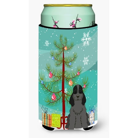 

Carolines Treasures BB4217TBC Merry Christmas Tree Cocker Spaniel Black Tall Boy Beverage Insulator Hugger Tall Boy