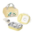 thumbnail image 1 of Lipstore Boîte à Lunch Bento Récipient de Préparation de Repas avec Sac Fourre-Tout Boîte à Collation Bento Récipient Alimentaire Jaune 4 Compartiments, 1 of 8