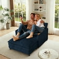 thumbnail image 7 of FFH Oversized Accent Chair with Ottoman, Lounge Chair Chenille Armchair Indoor, Cloud Sofa Chair for Living Room, Bedroom, Blue, 7 of 7