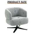 thumbnail image 5 of Cuddle-Style Swivel Leisure Sofa Chair, 360° Rotating Single Seat with Curved Armrests & Backrest, Linen Fabric Chair for Living Room, Study, Balcony, 5 of 9