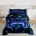 thumbnail image 2 of Castle Fairy Hexagon Video Game Full Size Comforter Sets,Futuristic Grid Bedding Sets, 2 of 8