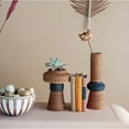 thumbnail image 4 of Bloomingville Handmade Debossed Terra-cotta Vase, Terra-cotta Color & Black, 4 of 9