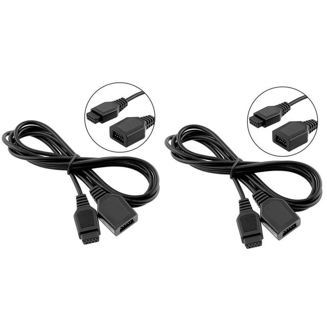 2X Cable de Extensión de 9 Pines para Sega Genesis 2/3 Megadrive 2 Controlador