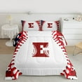 thumbnail image 2 of Manfei Letter Monogrammed E Boy 2pcs Bedding Comforter Set,Sport Baseball Twin Comforter Sets,Ball Gamer Breathable Bedding Set,Lightweight Room Decor,Reversible, 2 of 8