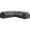thumbnail image 1 of GREY Velvet Cloud 5C Modular Down Filled Reversible Sectional Soflex Modern, 1 of 5