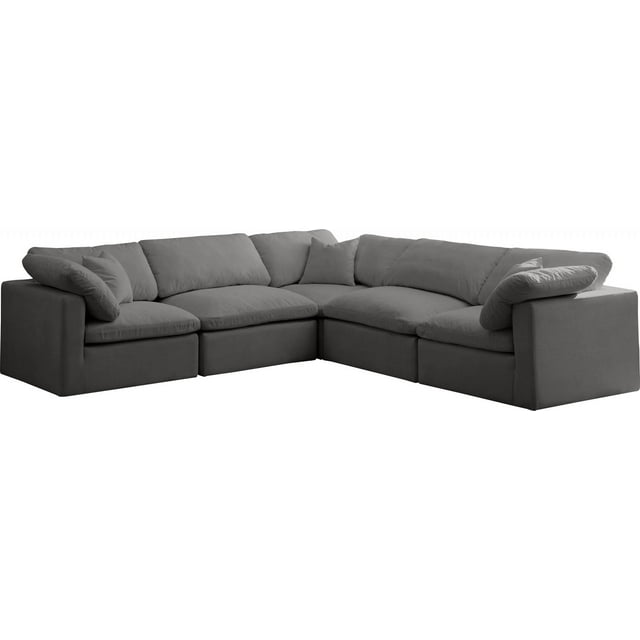 GREY Velvet Cloud 5C Modular Down Filled Reversible Sectional Soflex Modern