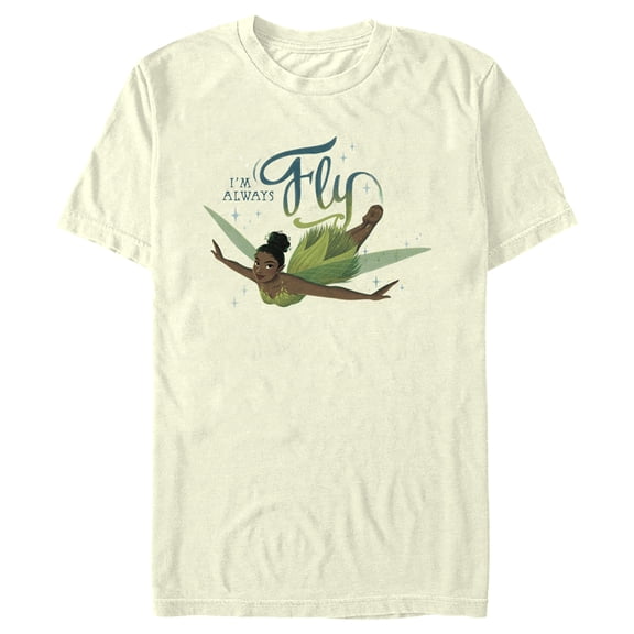 Men's Peter Pan & Wendy Tinker Bell I'm Always Fly  Graphic Tee Beige Medium