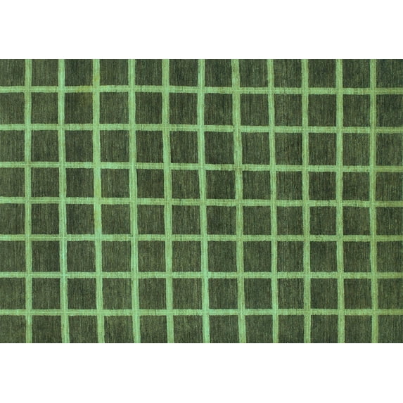 Ahgly Company Indoor Rectangle Checkered Turquoise Blue Modern Area Rugs, 8' x 10'