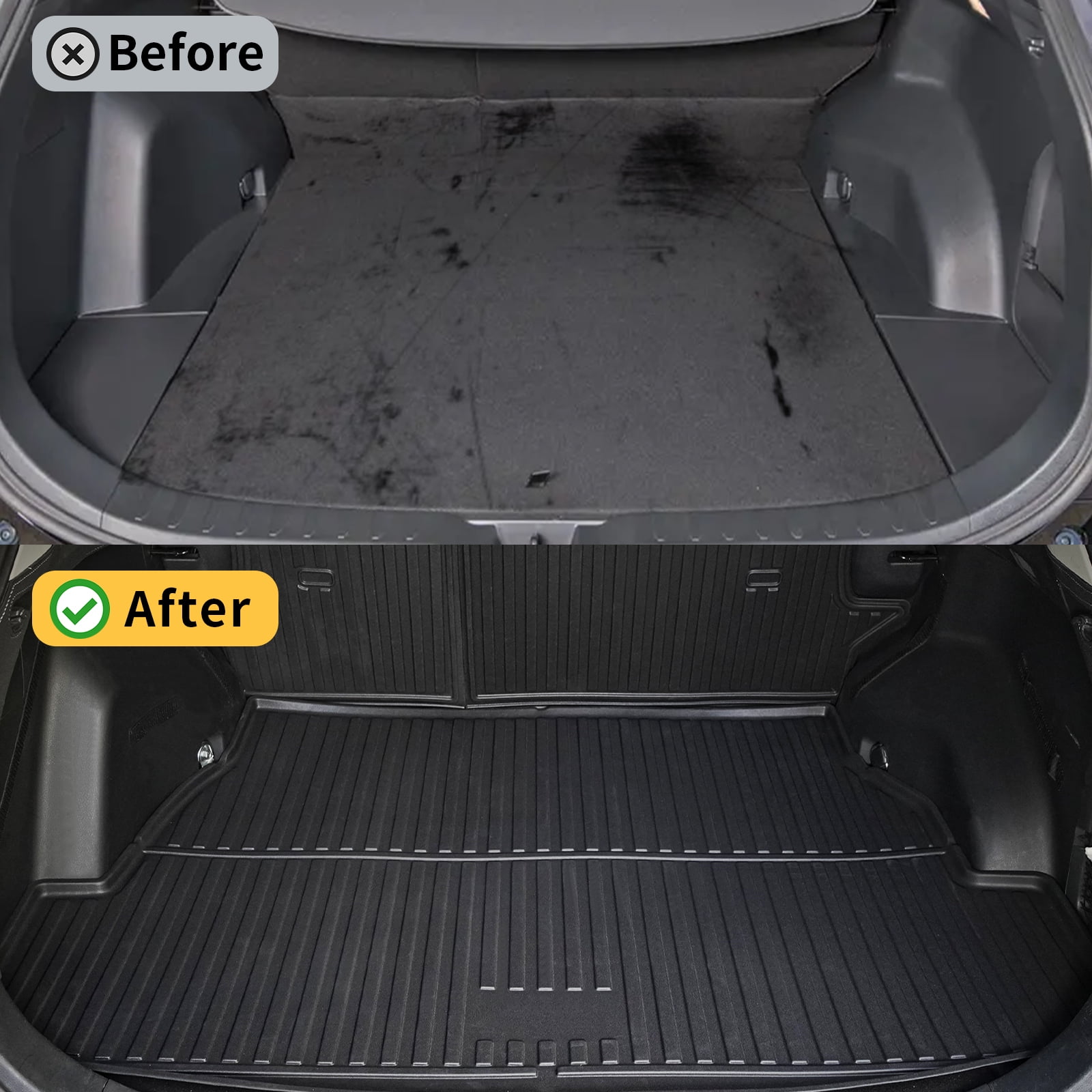 IKABEVEM Floor Mats and 5.5FT Truck Bed Mat for 2015-2026 Ford F150 Super Crew Cab - 1st & 2nd Row Full Set Car Accessories Custom Fit All Weather Cargo Liner for Ford F150, Black