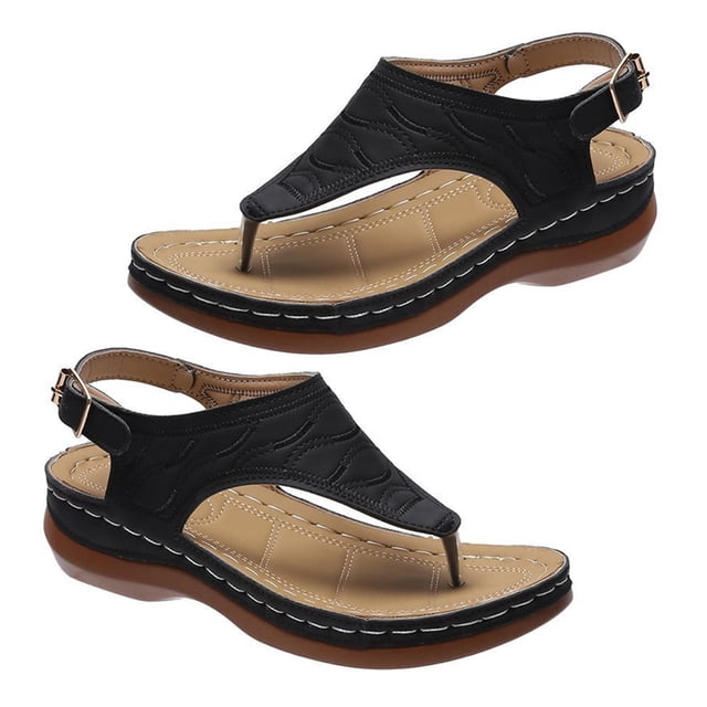 Sandalias clásicas Zapatos casuales para mujer, zapatos de ocio a la moda, regalo para amigos y familiares (negro 10)