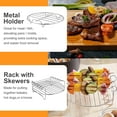 thumbnail image 4 of Air Fryer Rack, Set of 2 Multi-purpose Accessories Metal Double Layer Wire Rack with Skewer for Ninja Power XL Cosori Instant Pot Gourmia Chefman, 4 of 7