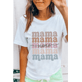 thumbnail image 5 of Women's White Mama Lettering Printed Crew Neck Tee - Casual Graphic T-Shirt | [ZhiHiMeRi] | (US 20-22)2XL, 5 of 8