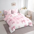 thumbnail image 3 of jejeloiu Dreamy Blue Bow Knot Twin Bedding Sets 7-Piece,Romantic Flower Rose Bedding Comforter Set,Girl Bowtie Sheet Sets For Children,Breathable Home Decor Reversible, 3 of 8