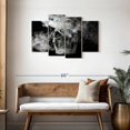 thumbnail image 3 of Elephant Stock Smoking Skull Wall Art - Horizontal Multi Panel Canvas - Living Room Wall Decor - Gothic Multi Panel - Black And Gray Decor - 43" x 27", 3 of 8