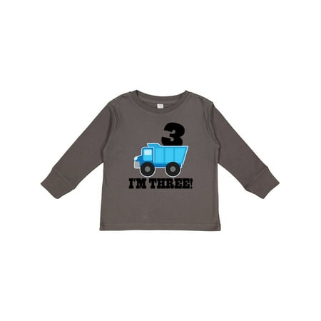 

Inktastic 3rd Birthday Truck Boys Construction Gift Toddler Boy Girl Long Sleeve T-Shirt