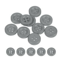 Uxcell 10pcs Sewing Button 11mm 4 Holes Resin Round Crafting Buttons, Gray