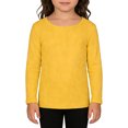 thumbnail image 4 of UACY Kids Girls Long Sleeve Shirts Crewneck Ruched Side Slim Fit Tops Ribbed Knit Casual Tee Shirt, 4 of 8