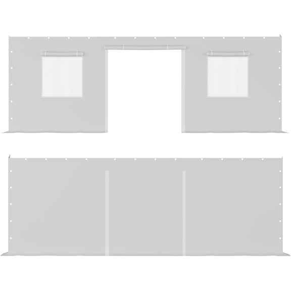 Heavy Duty Carport Replacement Sidewalls - Waterproof & UV Resistant 180G PE Fabric - Fits 10'x 20' & 13'x 20' - White (SIDEWALLS ONLY, Frame NOT Included)