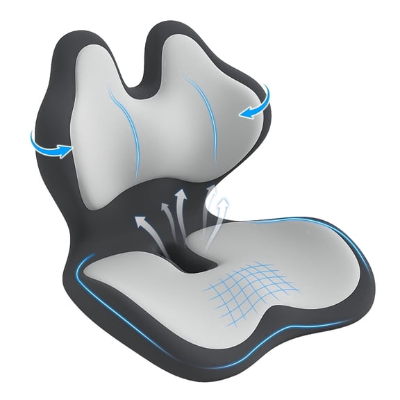 AMTPM Seat Cushion for Desk Chair, Breathable Non-Slip Office Chair Cushion, Ergonomic Back Support Pillow for Car, Home, Office - Relieve Tailbone & Sciatica Pain