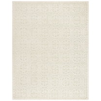 SAFAVIEH Cambridge Leslie Geometric Wool Area Rug, Light Green/Ivory, 9' x 12'