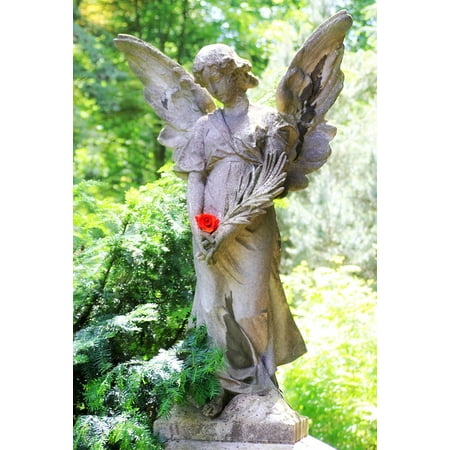 LAMINATED POSTER Tombstone Angel Transience Grave Memorial Mourning Poster Print 24 x 36