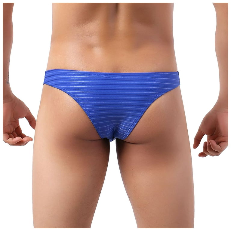 Lopecy-Sta Men's Bikini Briefs Half Hip Low Waist Color Striped