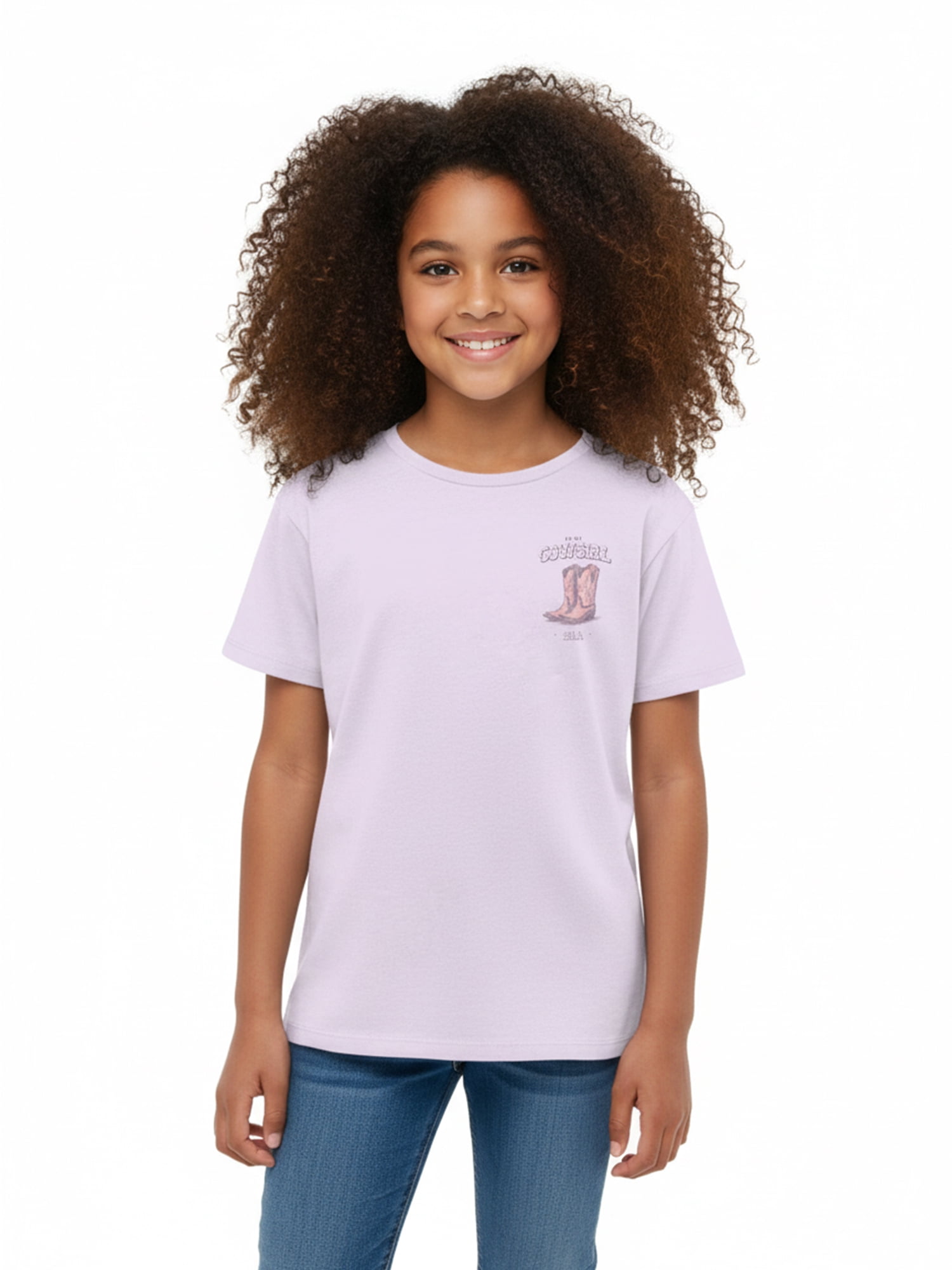 Wonder Nation Girls Cowgirl Era Graphic T-Shirt with Short Sleeves, Sizes 4-18