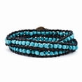 thumbnail image 1 of 4mm Dyed Turquoise Leather Cord Multi Wrap Bracelet (Weight: Grams, Length: 20 Inches), 1 of 1