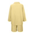 thumbnail image 6 of MAIHAN Women’s 2 Piece Lounge Tracksuit Outfit Sets Summer Loose Fit Long Sleeve Shirt and Elastic Waist Shorts Women 2 Piece Outfits Sets Casual Matching Lounge Sets Two Piece Outfit, 6 of 8
