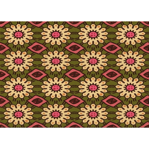 Ahgly Company Machine Washable Indoor Rectangle Transitional Orange Gold Area Rugs, 6' x 9'