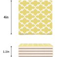 thumbnail image 3 of FMSHPON Moroccan Lattice C Geometric Pattern,Yellow Set of 4 Coaster for Drinks, Absorbent Ceramic Stone Coasters Cup Mat with Cork Base for Home Kitchen Room Coffee Table Bar Decor, 3 of 4