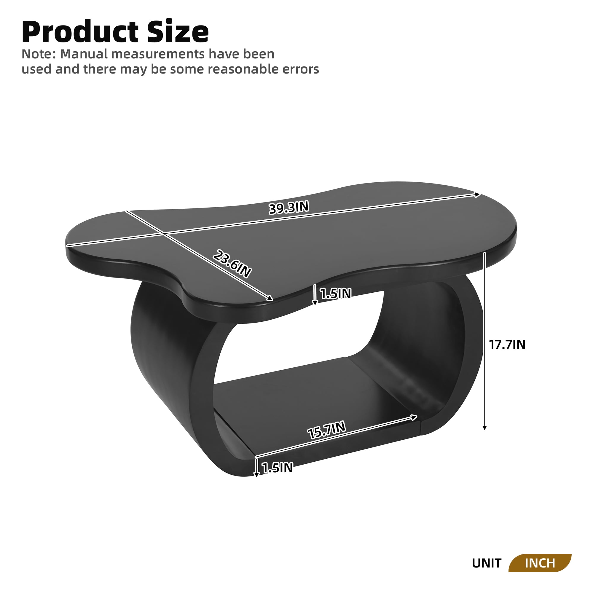 Euroco Charming Irregular-Shaped Coffee Table with Curved Legs, Cloud-Shaped Top, and Smooth MDF Surface – Compact & Easy Assembly for Living Room, Bedroom, or Balcony
