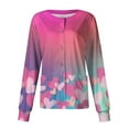 thumbnail image 2 of Valentine's Day Scrub Jacket for Women Long Sleeve Button Down Nursing Uniform Heart Graphic Workwear Jacket with Pockets 2026 Purple XL, 2 of 5