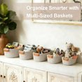 thumbnail image 3 of Set of 5 Beige Mix Cotton Rope Baskets, Woven Shelf Organizer Bins with Handle, 3 of 5