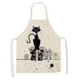 thumbnail image 3 of Kitchen Cotton Linen Aprons For Men Women Cute Cartoon Cat Sleeveless Apron Bibs Home Coffee Shop Cleaning, 3 of 5