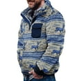 thumbnail image 4 of Men‘s Winter Fleece Pullover Sweatshirt Jacket Button Collar Warm Sweater Coat, 4 of 6