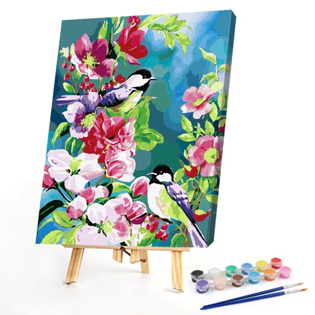 Cuadros Decorativos Pájaro en rama pintura al óleo parcial por números DIY lienzo arte de pared imagen artesanal JShteea Nuevos Originales