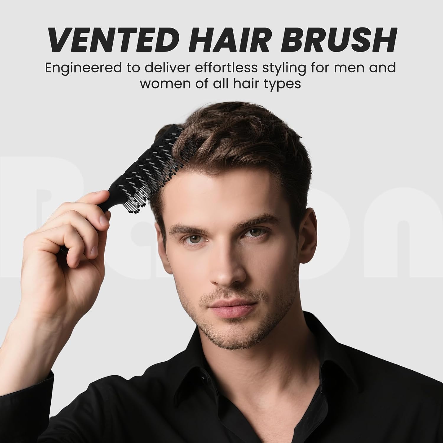 General Hair Brush for Women & Men, Speed Dry Vent Hair Brushes, Pain-Free Detangling Brush for All Wet or Dry, Curly Hair Brush(Black)